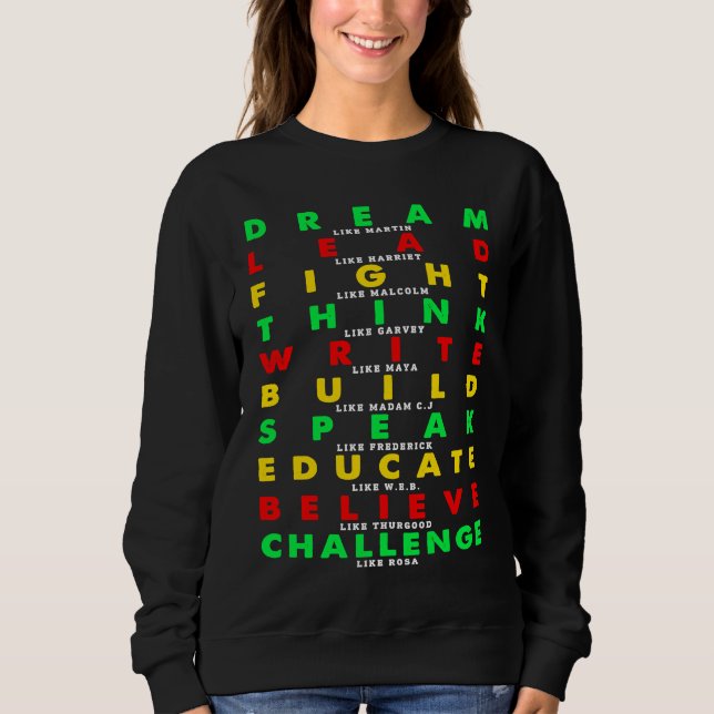 Black History Month African American History Celeb Sweatshirt (Vorderseite)
