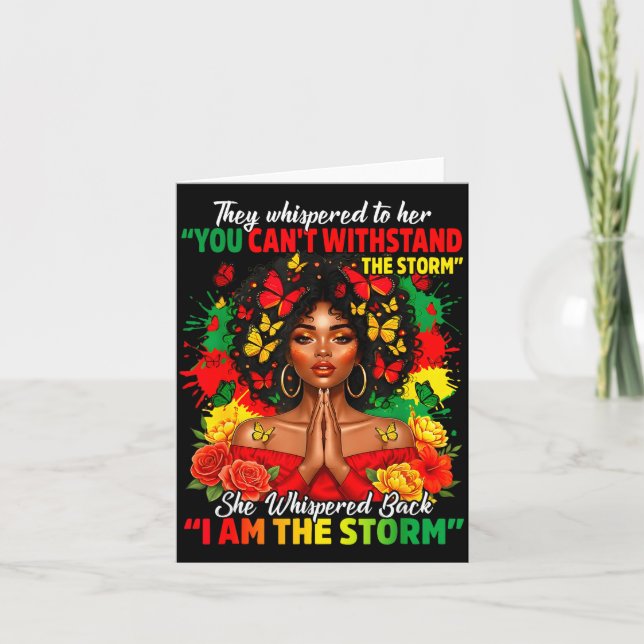 Black History Month African Girl Woman Afro I Am T Karte (Vorderseite)