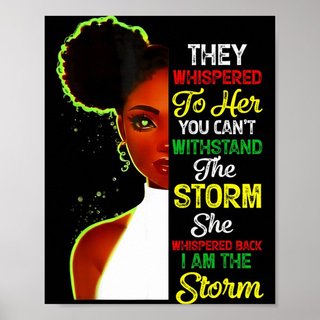 Black History Month African Girl Woman Afro I Am T Poster (Vorne)