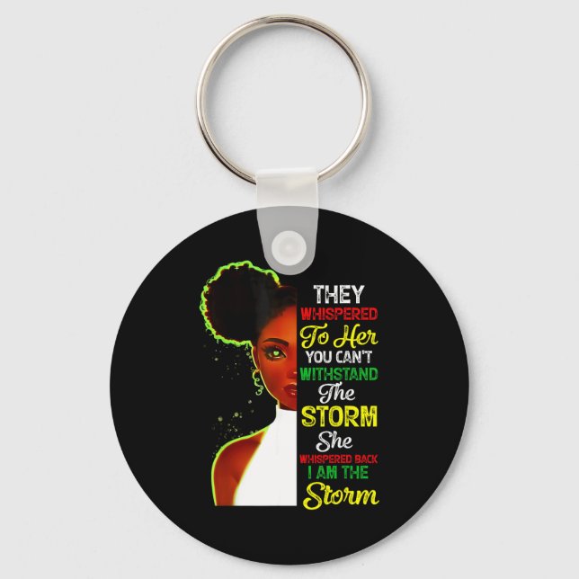 Black History Month African Girl Woman Afro I Am T Schlüsselanhänger (Vorderseite)