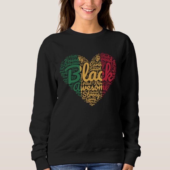 Black History Month African Proud Afro Valentines  Sweatshirt (Vorderseite)