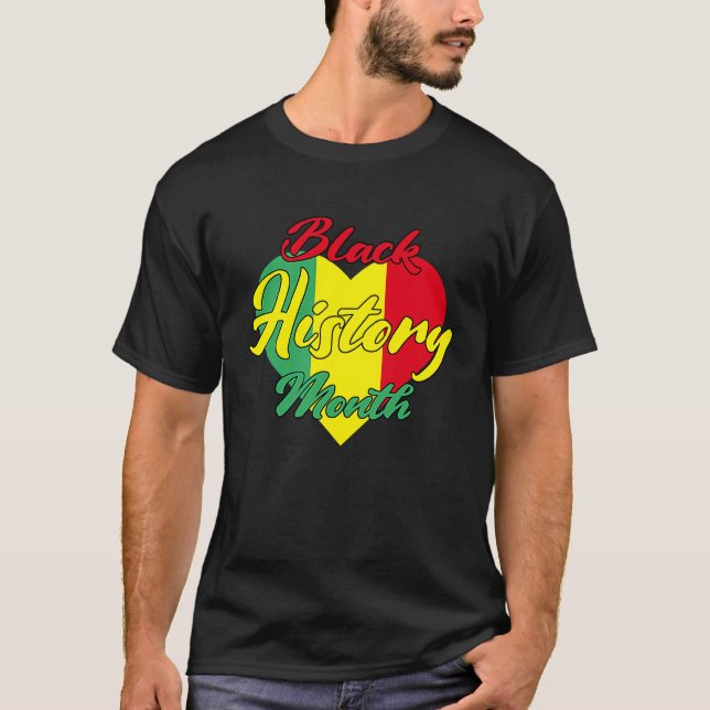 Black History Month African Proud Afro Valentines  T-Shirt (Vorderseite)