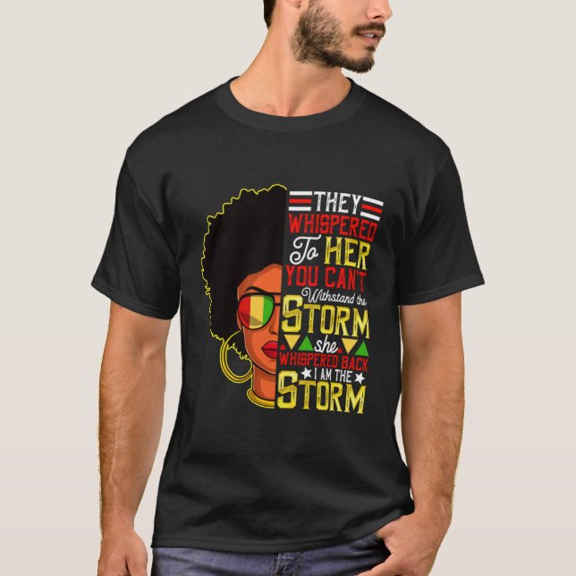 Black History Month African Woman Afro I Am The St T-Shirt (Vorderseite)