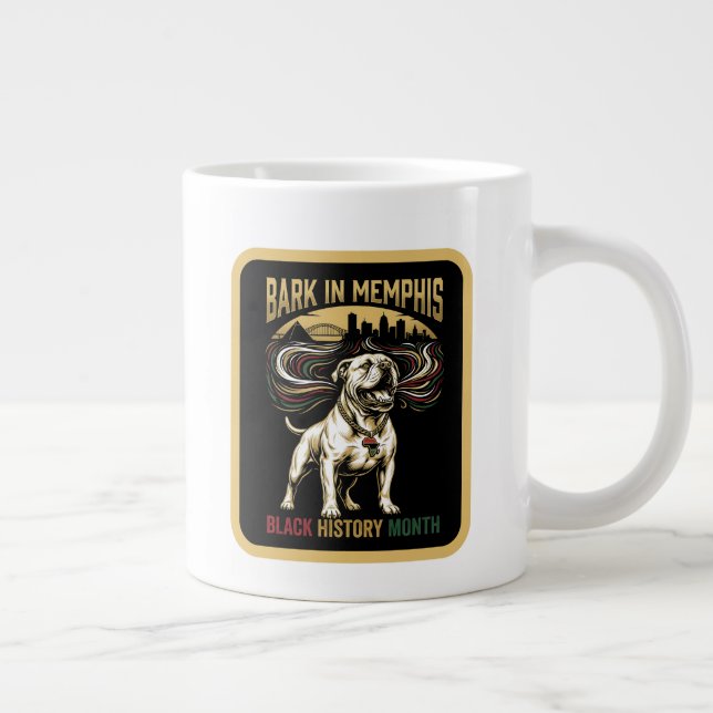 Black History Month American Bulldog Cultural Art Jumbo-Tasse (Rechts)