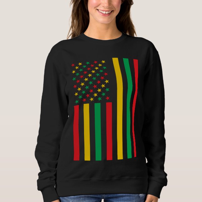 Black History Month American Flag Sweatshirt (Vorderseite)