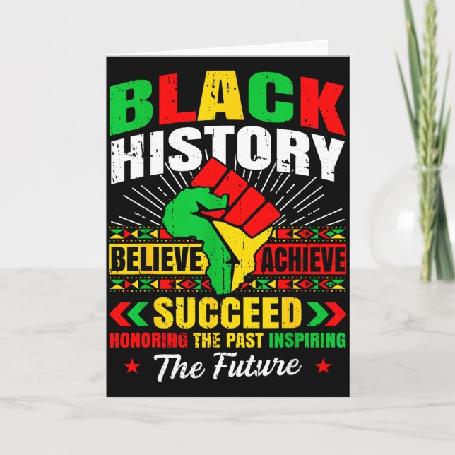 Black History Month Believe Achieve Succeed Melani Karte (Vorderseite)