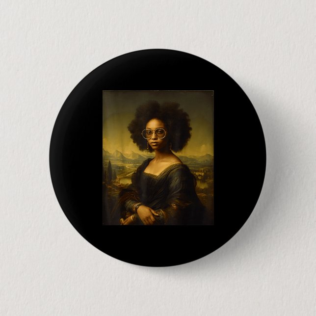 Black History Month Black Mona Lisa African Americ Button (Vorderseite)
