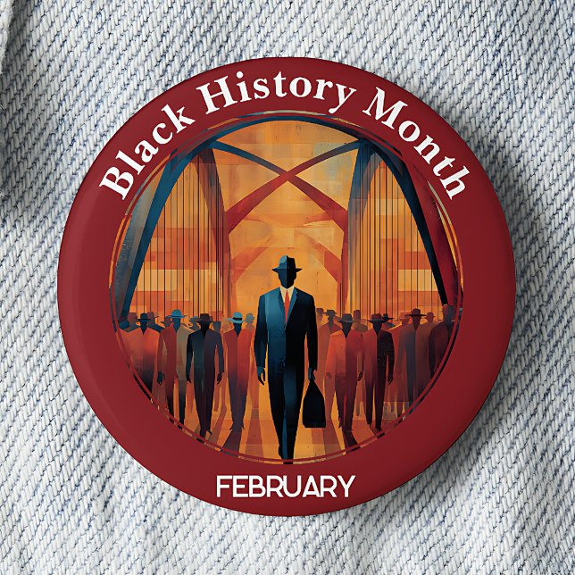 Black History Month Bridge Crossing Pinback Button (Von Creator hochgeladen)