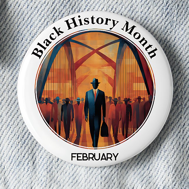 Black History Month Bridge Crossing Pinback Button (Von Creator hochgeladen)