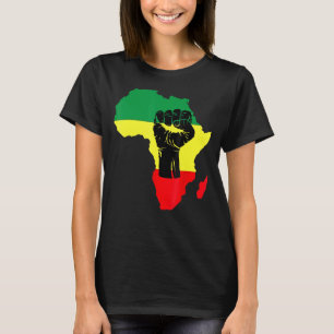 Black History Month Celebration African Map Fire T T-Shirt
