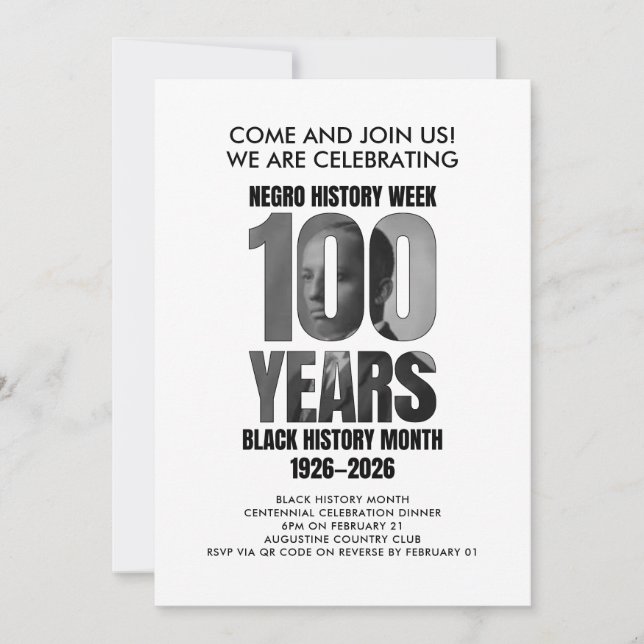 BLACK HISTORY MONTH Centennial Dinner Einladung (Vorderseite)