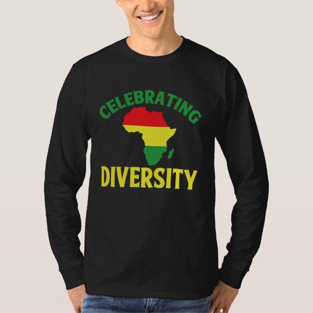 Black History Month Decorations Celebrating Divers T-Shirt (Vorderseite)