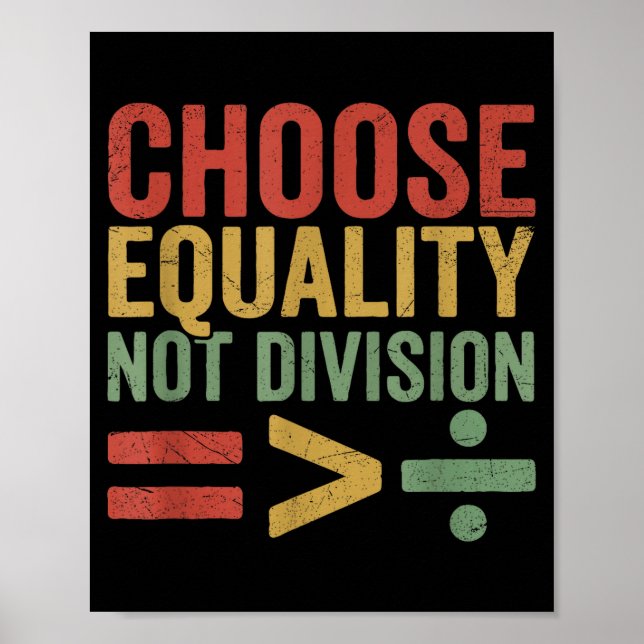 Black History Month Equality Greater Than Division Poster (Vorne)