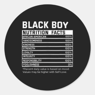 Black History Month Ernährungsfakten Black Boy Mel Runder Aufkleber
