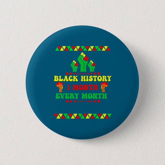 Black History Month Every Month  Button (Vorderseite)