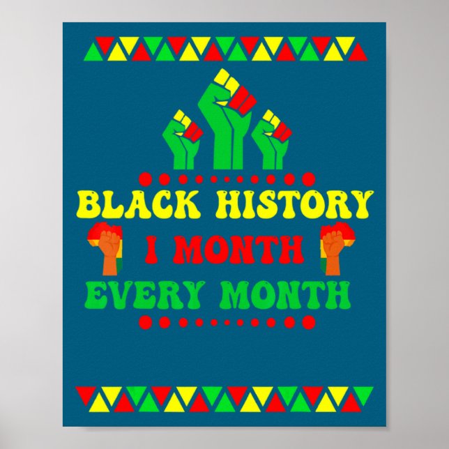 Black History Month Every Month  Poster (Vorne)