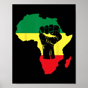 Black History Month Feier Afrikanische Karte Faust Poster