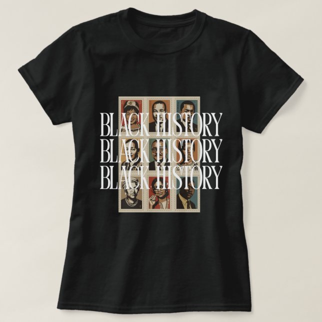 Black History Month Figures Custom Graphic Tee (Design vorne)