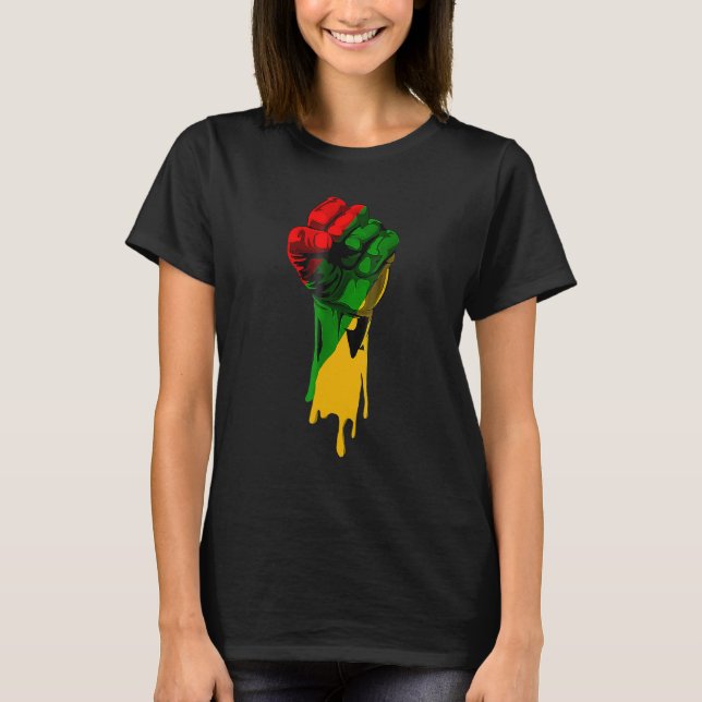 Black History Month Fist Black Power African Women T-Shirt (Vorderseite)