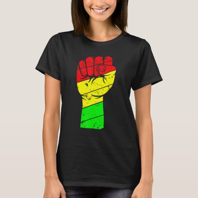 Black History Month Fist Black Power African Women T-Shirt (Vorderseite)