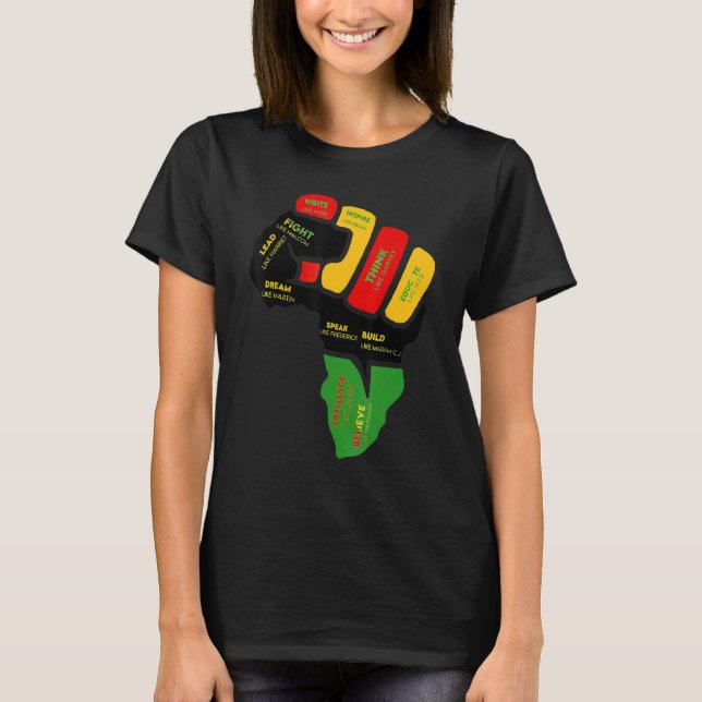 Black History Month Fist Black Power African Women T-Shirt (Vorderseite)