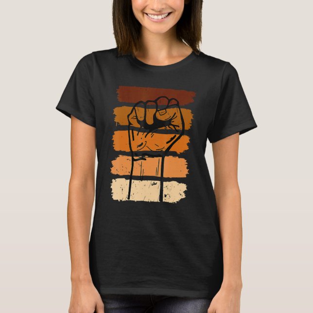 Black History Month Fist Black Power African Women T-Shirt (Vorderseite)