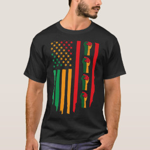 Black History Month Flag American Flag Africa Colo T-Shirt
