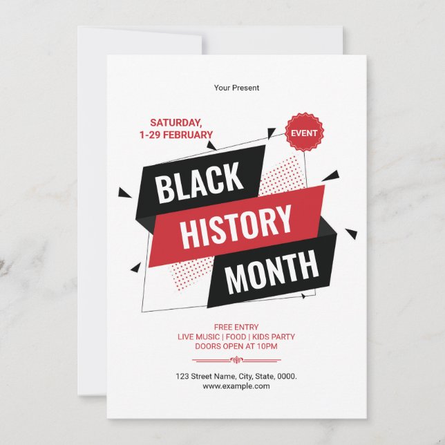 Black History Month Flyer Template Einladung (Vorderseite)