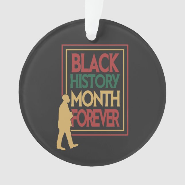 Black History Month Forever Typography Ornament (Vorderseite)