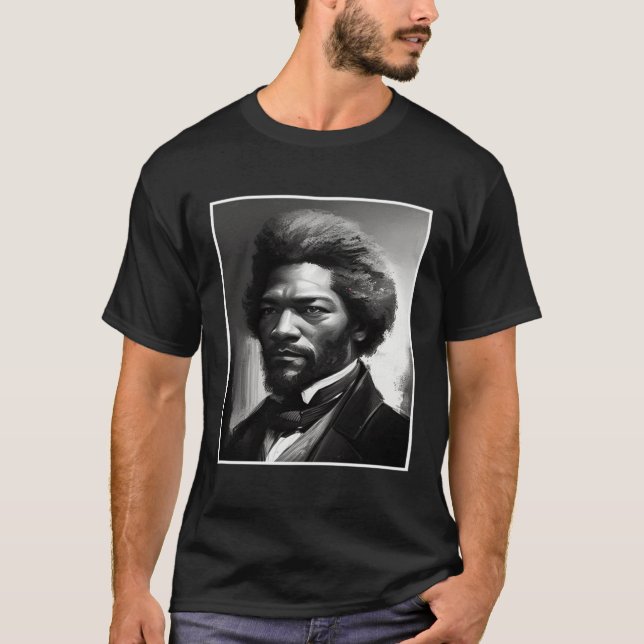 Black History Month Frederick Douglass Charcoal Ci T-Shirt (Vorderseite)