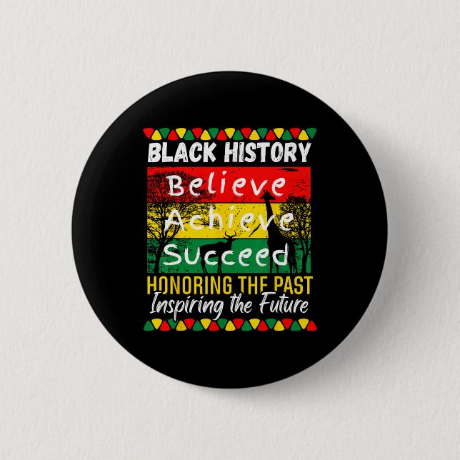 Black History Month Glaube an Erfolg Melani Button (Vorderseite)