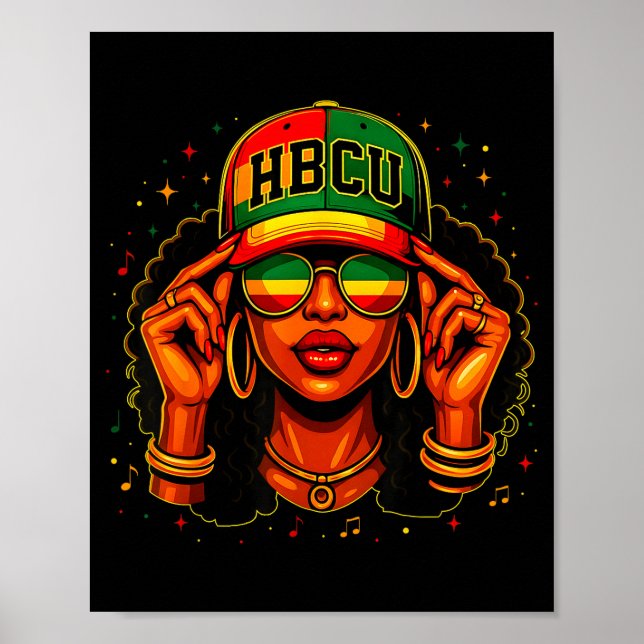 Black History Month Hbcu Black Afro Educated Girl  Poster (Vorne)