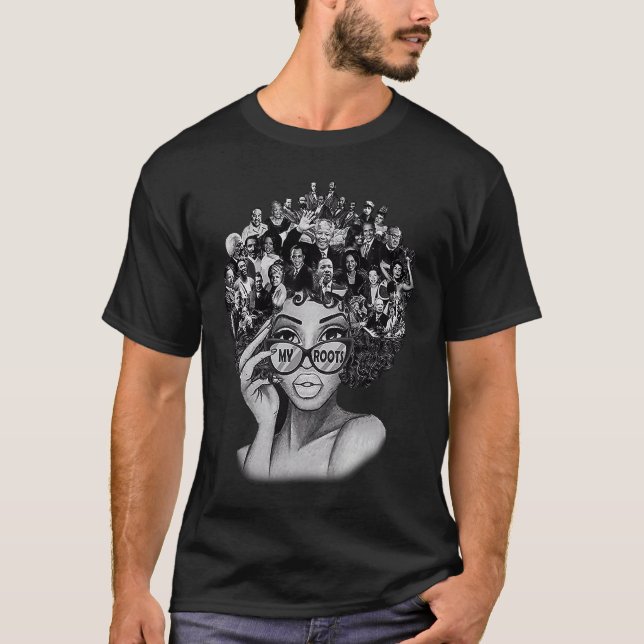 Black History Month  I Love My Roots Back Powerful T-Shirt (Vorderseite)