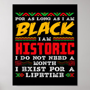 Black History Month Ich bin schwarz Historisch Poster
