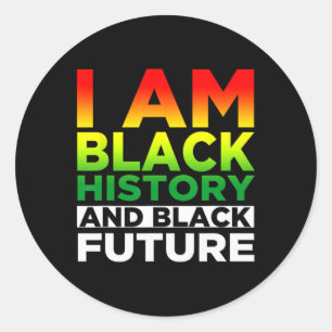 Black History Month - Ich bin schwarz - Schwarz is Runder Aufkleber