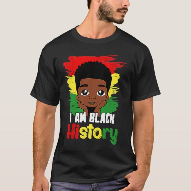 Black History Month Kids Boys I am African America T-Shirt (Vorderseite)