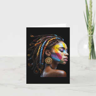 Black History Month Loc'd Hair Art Black Queen Afr Karte