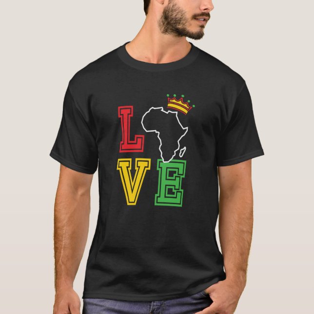 Black History Month Love African Continent T-Shirt (Vorderseite)