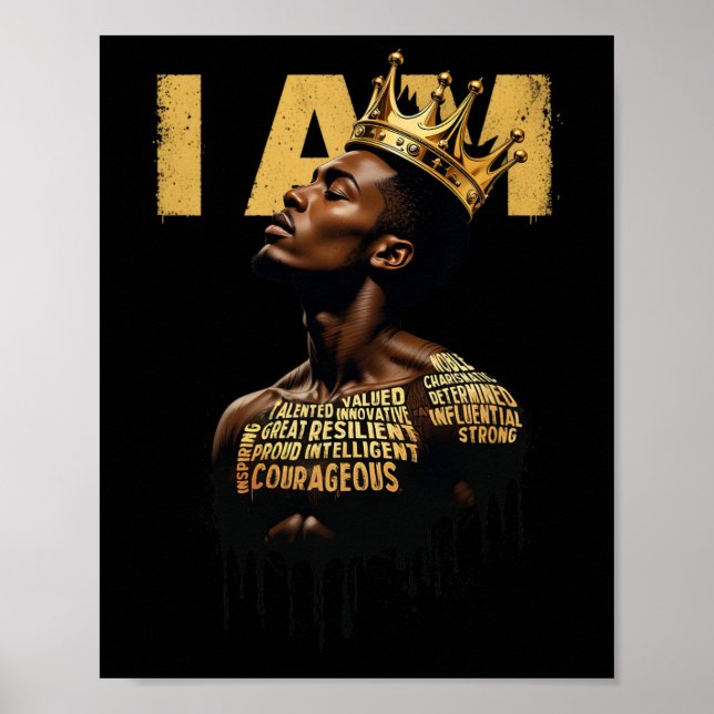 Black History Month Men Vater Ich bestärke Black H Poster (Vorne)