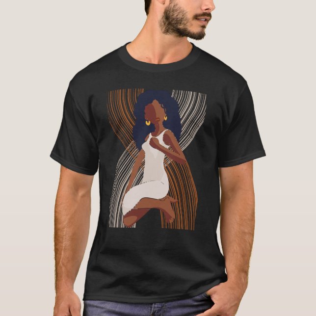 Black History Month Minimalist Queen Melanin Boho  T-Shirt (Vorderseite)