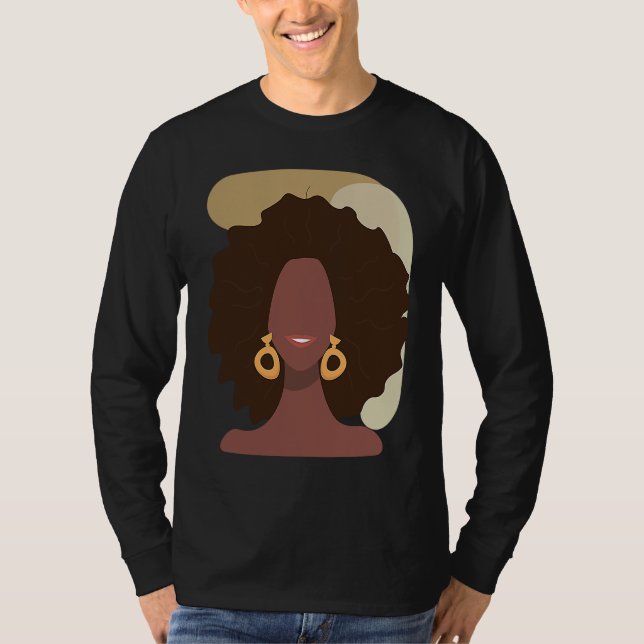 Black History Month Minimalist Queen Melanin Boho  T-Shirt (Vorderseite)