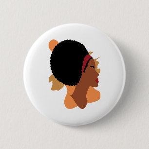 Black History Month Minimalistin Queen Melanin Boh Button