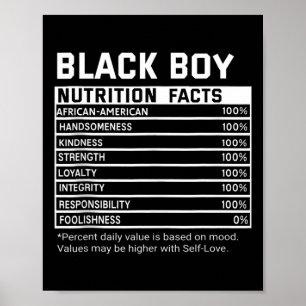 Black History Month Nutrition Fakten Black Boy Mel Poster