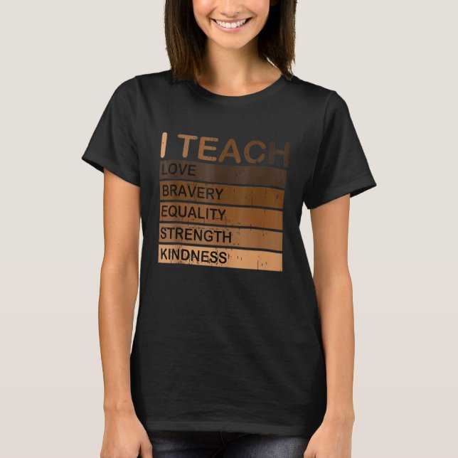 Black History Month Pajama Celebrate I Teach Black T-Shirt (Vorderseite)
