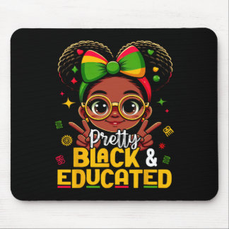 Black History Month Pretty Black Educated African  Mousepad