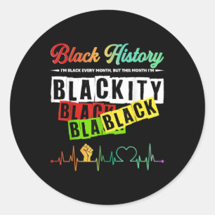 Black History Month Prith African Mens Wo Runder Aufkleber