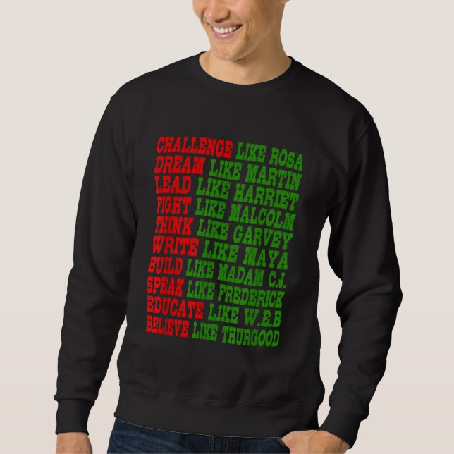 Black History Month Prix Black Power Führer Sweatshirt (Vorderseite)