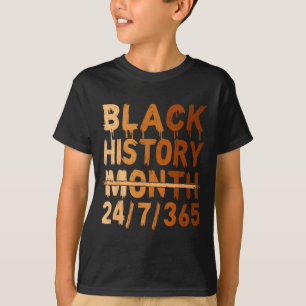 Black History Month Proud Black 24 7 365 Melanin J T-Shirt