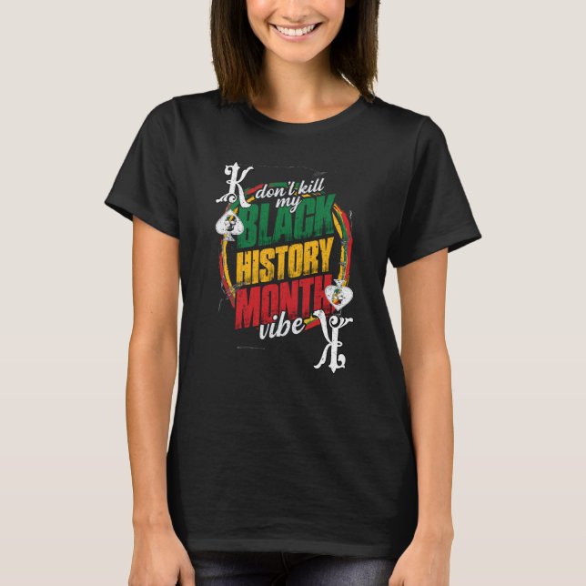 Black History Month Proud Black Poker Player Appar T-Shirt (Vorderseite)