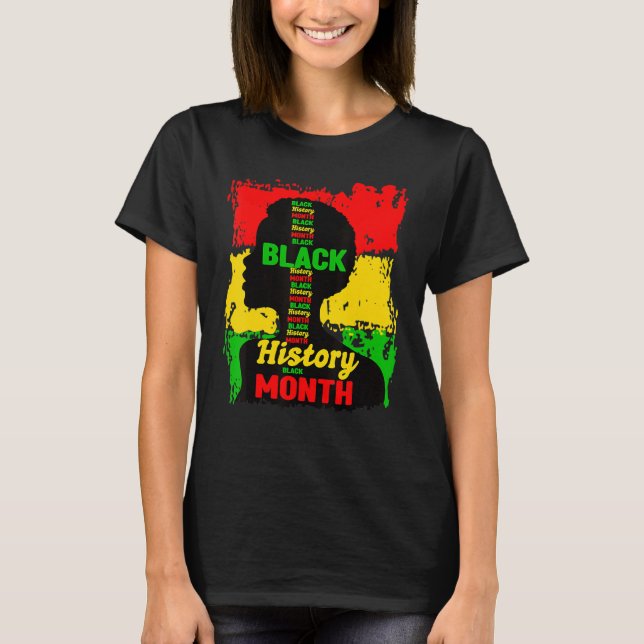 Black History Month Queen Melanin Afro African Pri T-Shirt (Vorderseite)